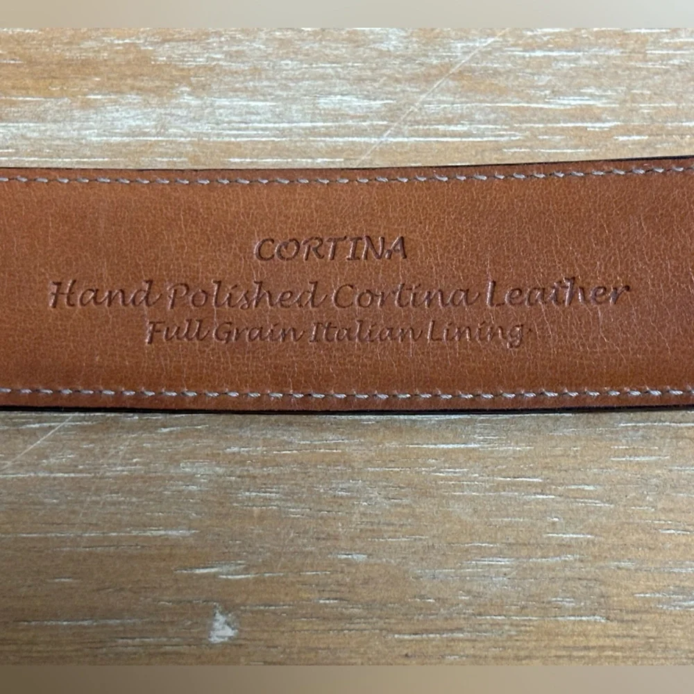 Trafalgar men’s cortina‎ black leather belt with gold buckle size 38